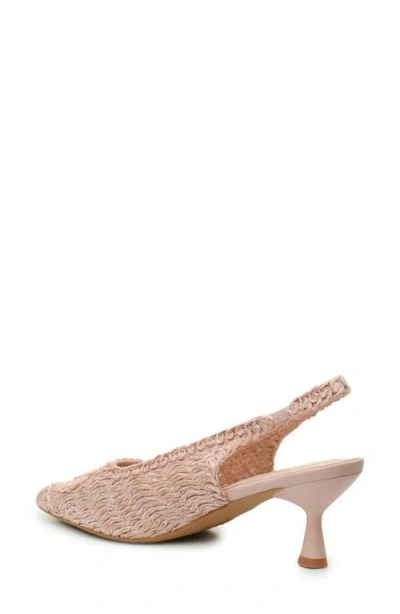 Nicole Miller Woven Raffia Slingback Pump In Pink Raffia