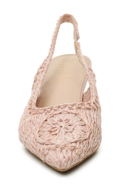 Nicole Miller Woven Raffia Slingback Pump In Pink Raffia