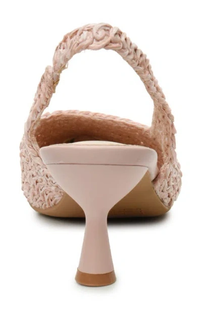 Nicole Miller Woven Raffia Slingback Pump In Pink Raffia