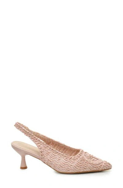 Nicole Miller Woven Raffia Slingback Pump In Pink Raffia