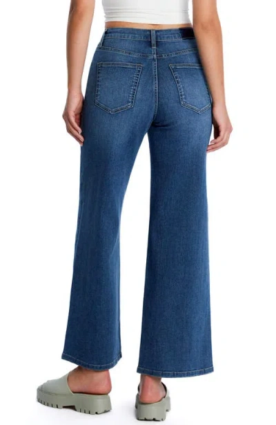 Hint Of Blu Mighty Drawstring High Waist Wide Leg Jeans In Relaxed Blue