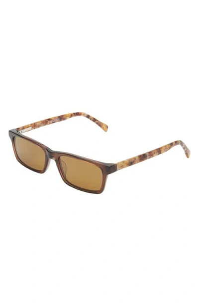 Eyebobs Number Cruncher 53mm Polarized Rectangular Sunglasses In Brown
