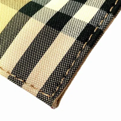 Pre-owned Burberry Beige Brown Canvas Leather Clutch Bag () In Beige, Brown
