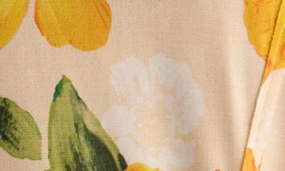 Acne Studios Floral-print Jersey Midi Shirt Dress In Orange