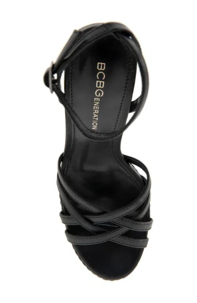 Bcbg Orisa Ankle Strap Platform Sandal In Black