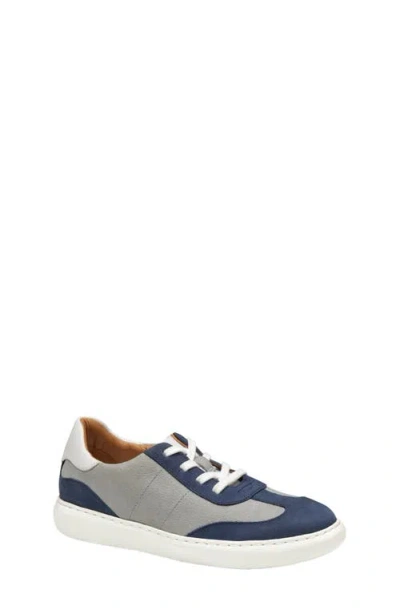 Johnston & Murphy Kids' T-toe Anders Sneaker In Navy/gray Full Grain