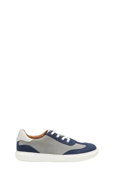 Johnston & Murphy Kids' T-toe Anders Sneaker In Navy/gray Full Grain