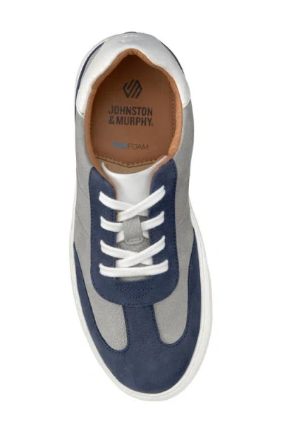 Johnston & Murphy Kids' T-toe Anders Sneaker In Navy/gray Full Grain