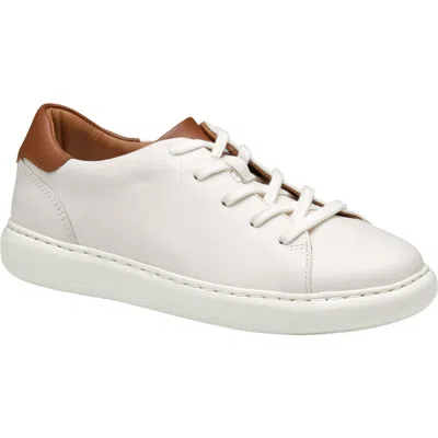 Johnston & Murphy Kids' Anders Sneaker In White Full Grain