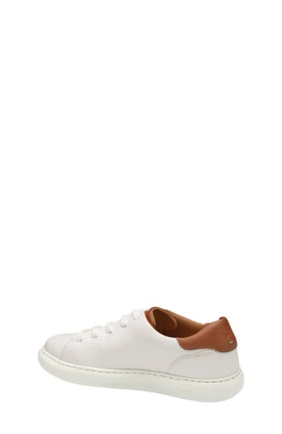 Johnston & Murphy Kids' Anders Sneaker In White Full Grain
