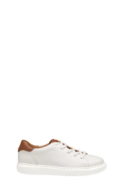 Johnston & Murphy Kids' Anders Sneaker In White Full Grain