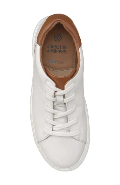 Johnston & Murphy Kids' Anders Sneaker In White Full Grain