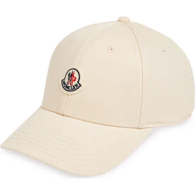Moncler Structured Cotton Baseball Cap With Adjustable Fit In White