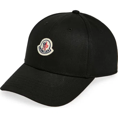 Moncler Logo Patch Baseball Cap In Black