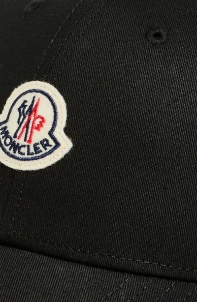 Moncler Logo Patch Baseball Cap In Black
