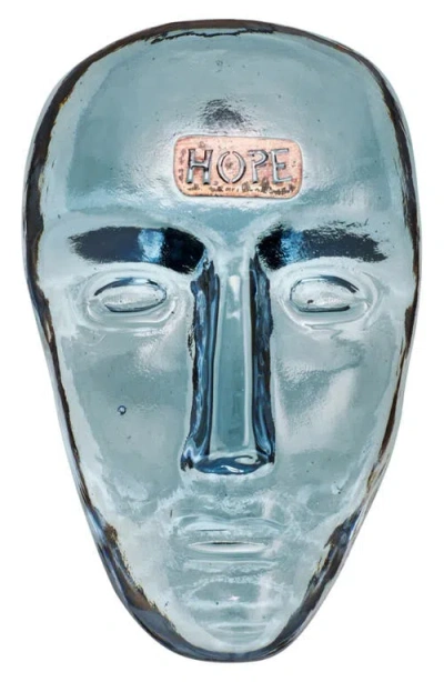Kosta Boda Companion Hope Glass Mask Sculpture In Blue