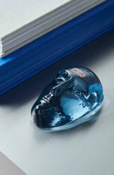 Kosta Boda Companion Hope Glass Mask Sculpture In Blue