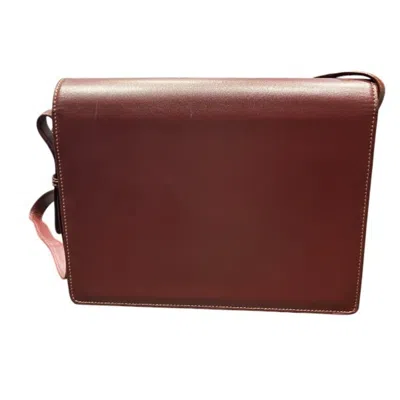 Pre-owned Cartier Bordeaux Leather Shoulder Bag ()