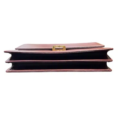 Pre-owned Cartier Bordeaux Leather Shoulder Bag ()