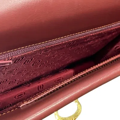 Pre-owned Cartier Bordeaux Leather Shoulder Bag ()
