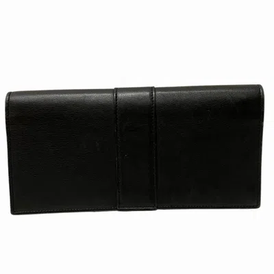 Pre-owned Cartier Trinity Black Leather Coin Purse/coin Case ()