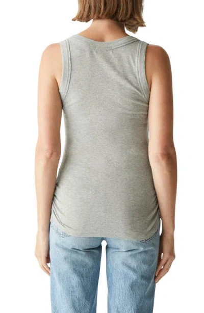 Michael Stars Blanche Ruched Side Top In Heather Grey