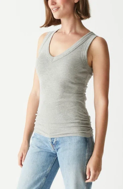 Michael Stars Blanche Ruched Side Top In Heather Grey