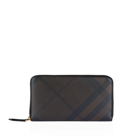 Shop Burberry Renfrew London Check Zip-around Wallet