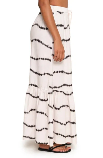 The Lulo Project Crustacean Stretch Cotton Maxi Skirt In Beige Waves