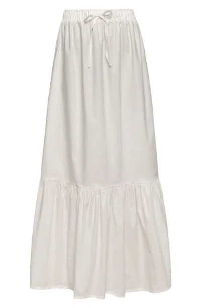 The Lulo Project Crustacean Stretch Cotton Maxi Skirt In Crudo