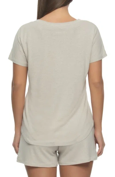 Felina Women's Lauren Linen Jersey Pullover Top And Shorts Sleepwear In Pumice Stone