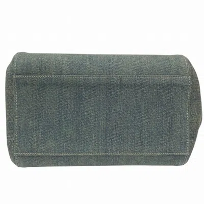 Pre-owned Chanel Black Blue Denim Leather Shoulder Bag () In Black, Blue