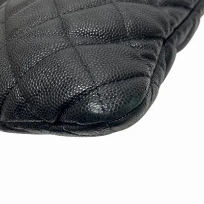 Pre-owned Chanel Black Caviar Leather Clutch Bag ()