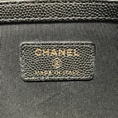 Pre-owned Chanel Black Caviar Leather Clutch Bag ()