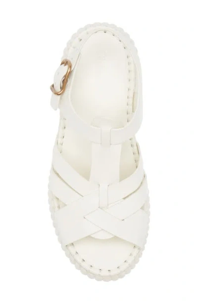 Chloé Nama Leather T-strap Platform Sandals In White