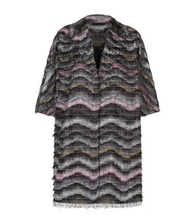 Shop Diane Von Furstenberg Floretta Printed Fringed Coat