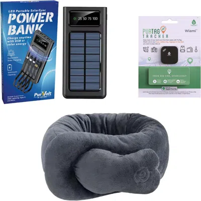 Pursonic Ultimate Travel Comfort Bundle Stay Relaxed, Powered Up, And Organized On Every Journey! In Black