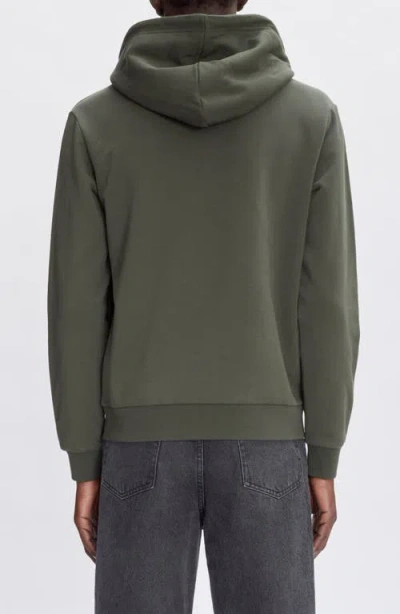 Apc Hooded Sweatshirt With Ribbed Cuffs And Hem In Tjk Military Kaki/ecru