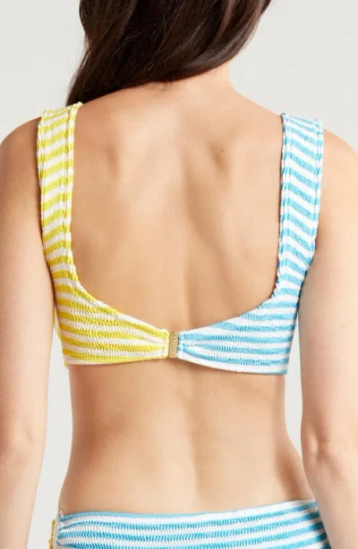 Cleonie Bali Colorblock Bikini Top In Sunshine Azure Stripe