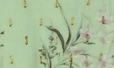 Zunie Kids' Metallic Double Ruffle Party Dress In Pistachio