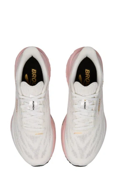 Brooks Women's Launch 11 Running Sneakers From Finish Line In White/gold/pink