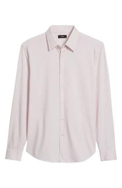 Theory Sylvain Nd Structure Knit Button-up Shirt In Pink