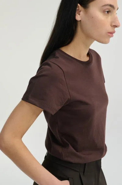 Almina Concept Short Sleeve Tee In Dark Brown