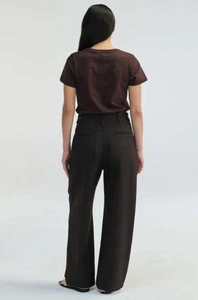 Almina Concept Short Sleeve Tee In Dark Brown