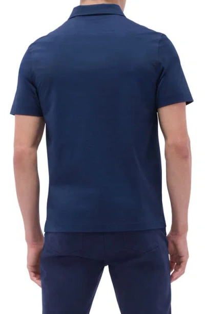 Bugatchi Vincent Ooohcotton® Double Knit Solid Polo In Blue