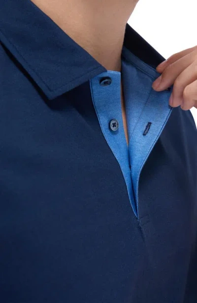 Bugatchi Vincent Ooohcotton® Double Knit Solid Polo In Blue