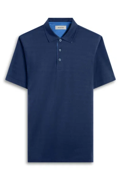 Bugatchi Vincent Ooohcotton® Double Knit Solid Polo In Blue