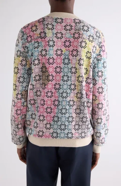 Givenchy Multicolor Sweater In Monogram 72 Cotton In Pink Multicolored