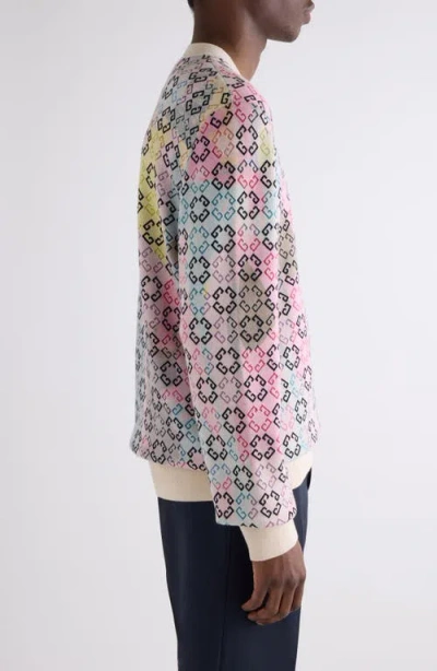 Givenchy Multicolor Sweater In Monogram 72 Cotton In Pink Multicolored