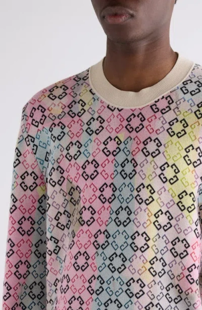 Givenchy Multicolor Sweater In Monogram 72 Cotton In Pink Multicolored